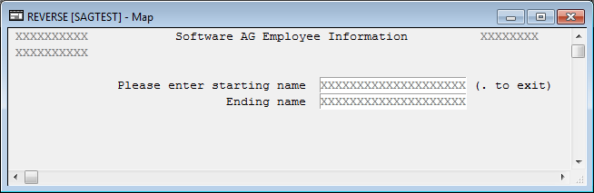 Example left-to-right default screen