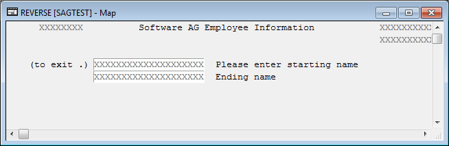 Example right-to-left default screen