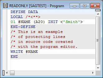 Editor window READONLY with greyed out lines