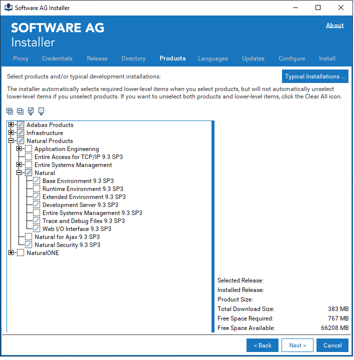 Product selection tree