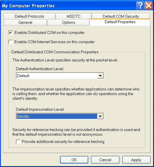 My Computer Properties > Default Properties Tab