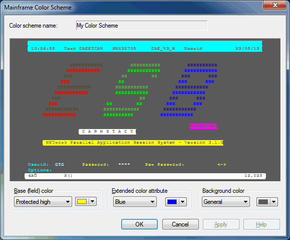 Mainframe color scheme
