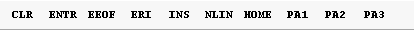 The terminal emulation window with the keypad containing the 3270 keys.