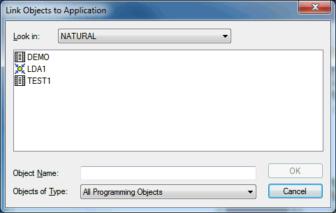 Link objects to application