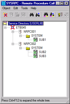 Screenshot: Service Directory, two servers defined for one node