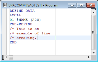 Editor window BRKCOMM