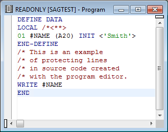 Editor window READONLY