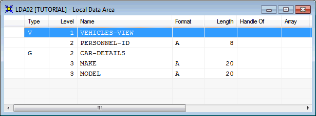 A modified Local data area.