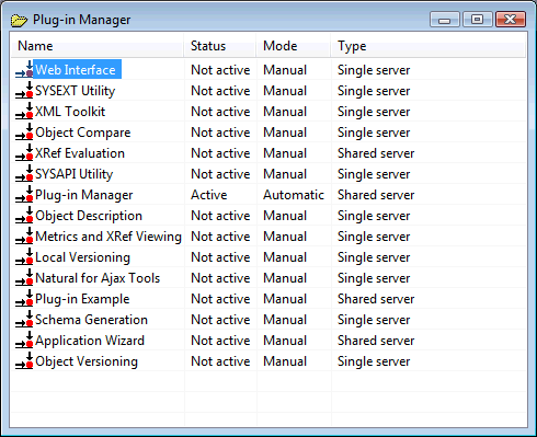 Sample Plug-in manager window.