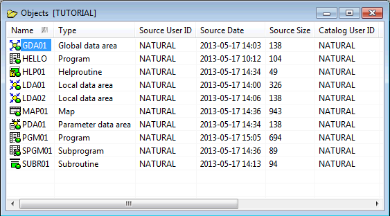 List view window