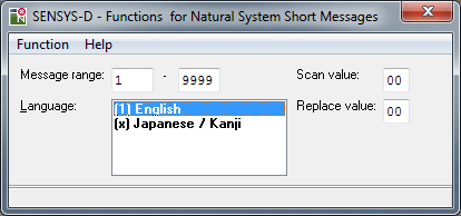 SENSYS-D dialog box 