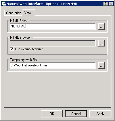 Natural Web Interface - Options - View
