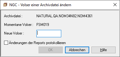 Archiv Dataset Volser ändern