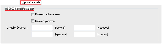 Monitor-Standardwerte, BS2000 Spool-Parameter