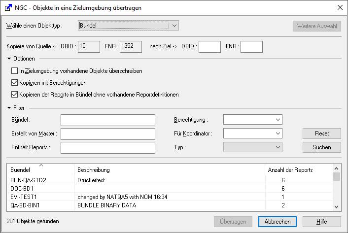 Neuer Export-Task