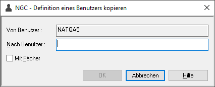 Definition eines Benutzers kopieren