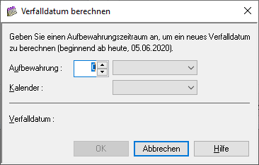 Verfalldatum berechnen