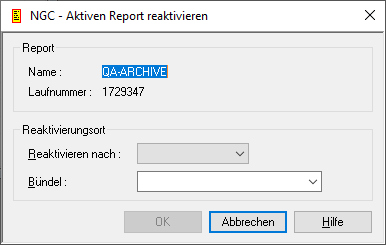 Aktiven Report reaktivieren