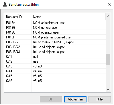 Benutzer auswählen - Bündel-Koordinator