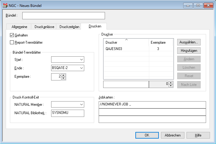 Neues Bündel - Drucken