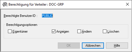 Definition einer Berechtigung - Verteiler