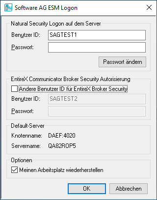 Software AG ESM Logon