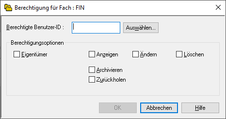 Definition einer Berechtigung - Fach