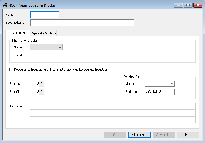 Neuer logischer Drucker
