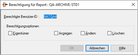 Berechtigung f&uuml;r Report