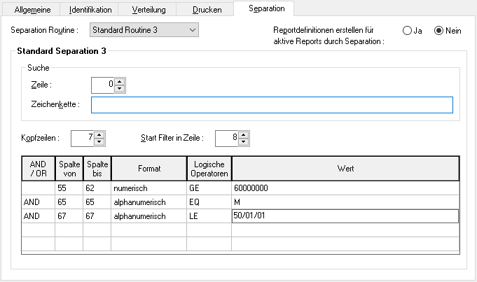 Beispiel Standard Separation 3 - Salary Report