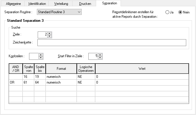 Beispiel Standard Separation 3 - Natural CATALL Report