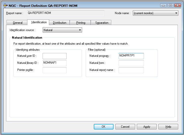 Report - Natural Identification Attributes