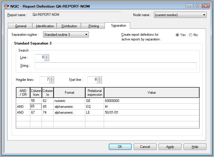Example of Standard Separation 3 - Salary Report