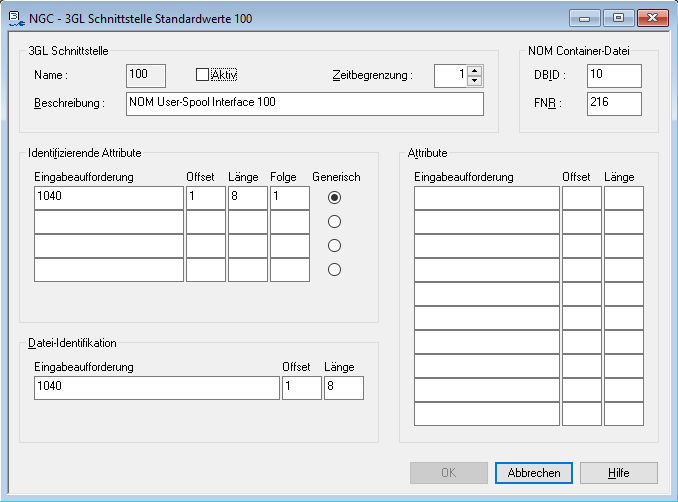3GL-Schnittstelle Standardwerte &auml;ndern