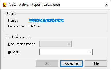 Aktiven Report reaktivieren
