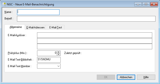 Neue Email-Benachrichtigung