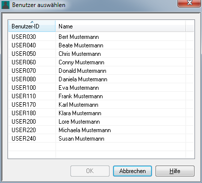 NSC Benutzer ausw&auml;hlen