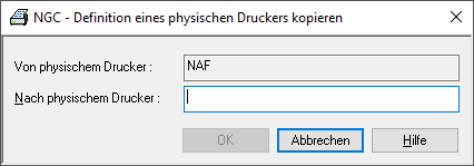 Defnition eines physischen Druckers kopieren
