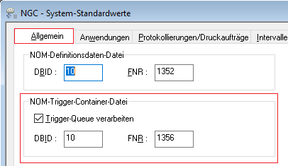 System-Standardwerte, NOM-Trigger-Container-Datei