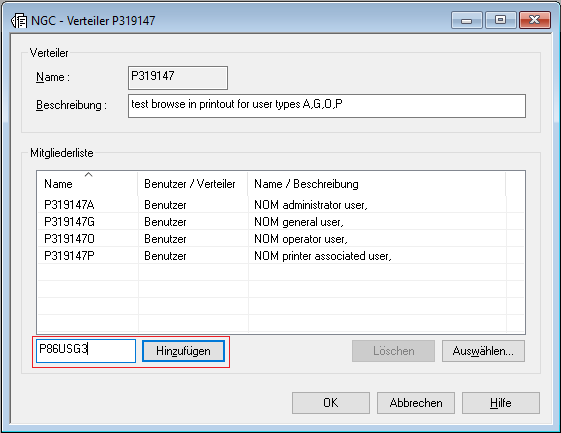 Verteiler, hinzufügen