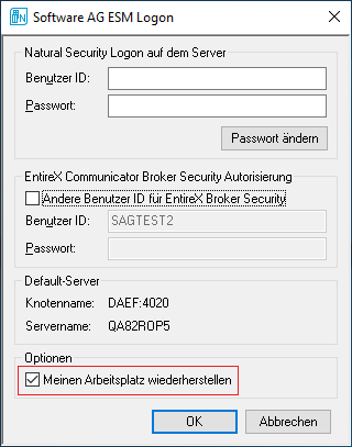 ESM-Logon-Bildschirm