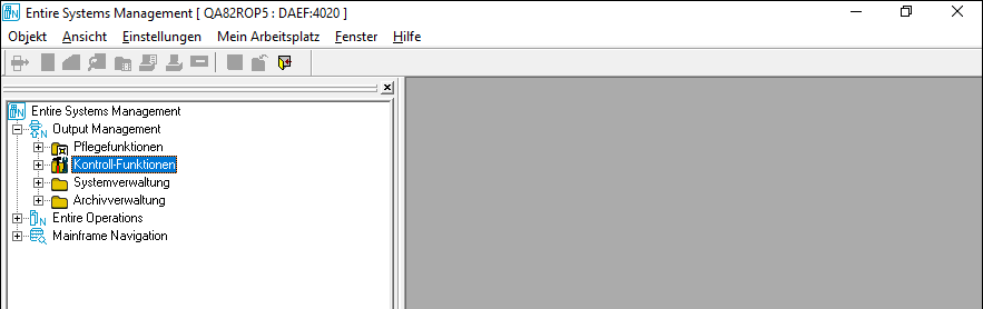 Entire Systems Management-Hauptbildschirm, Beispiel
