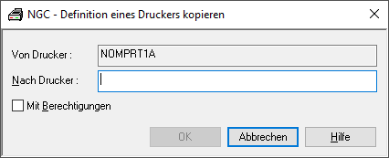 Definition eines Druckers kopieren