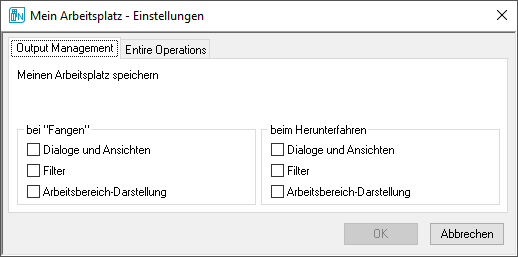 Mein Arbeitsplatz - Einstellungen