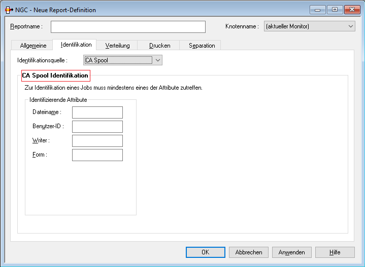 Neuer Report - CA Spool Identifikation