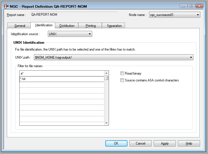 Report - 3GL Identification Attributes
