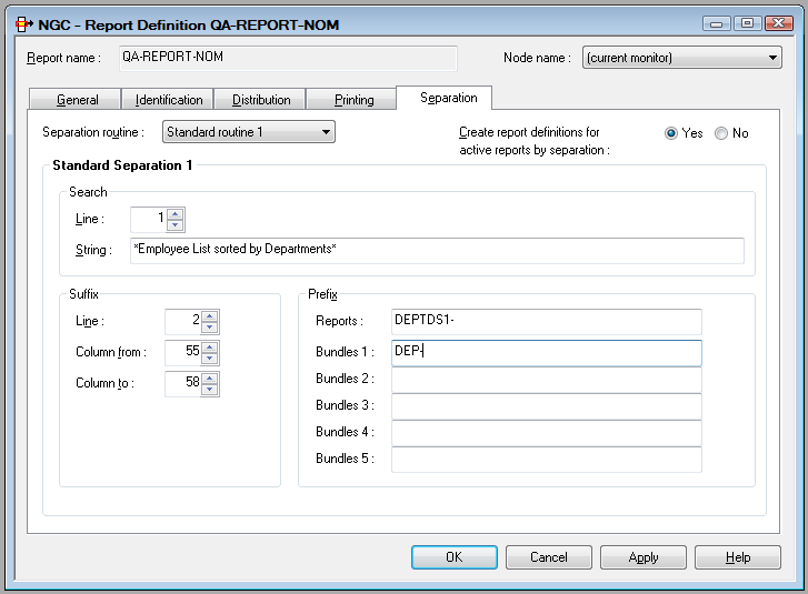 Example of Standard Separation 1