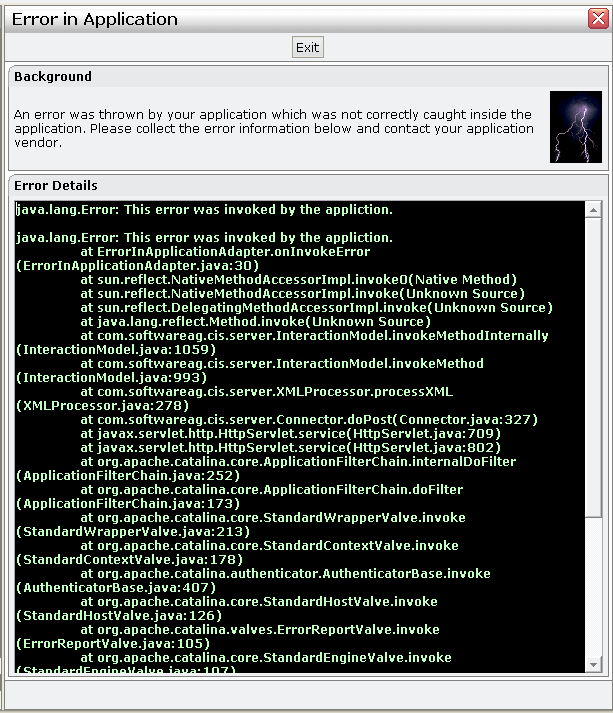 Error in Application