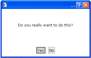 Example of a Yes/No pop-up