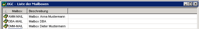 Liste der Mailboxen